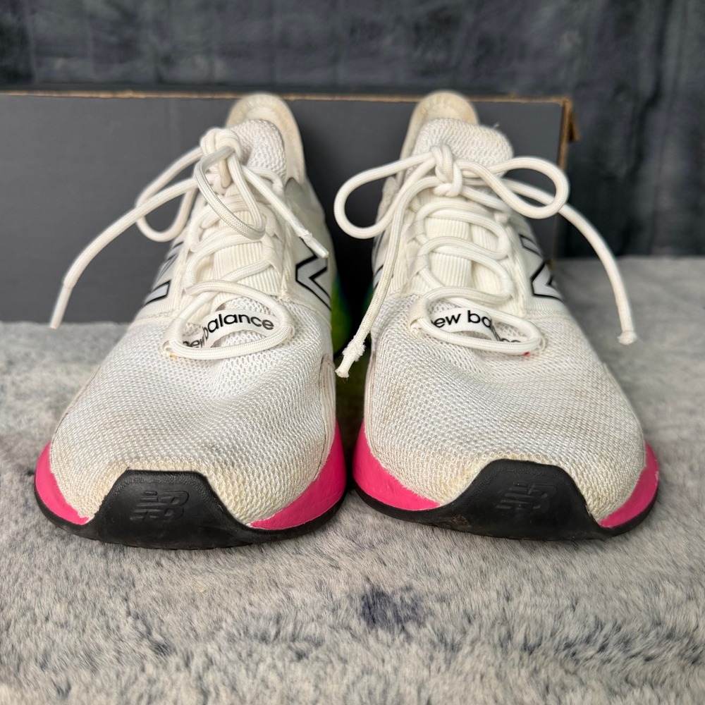 New Balance Fresh Foam Roav Running Shoes Womens 8 White Rainbow Gradient - Picture 3 of 9